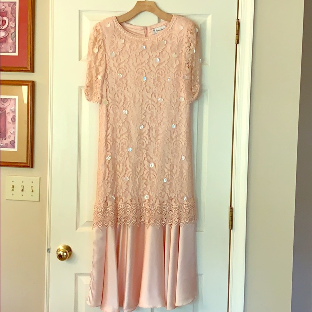 VINTAGE 80s Neiman Marcus pink dress